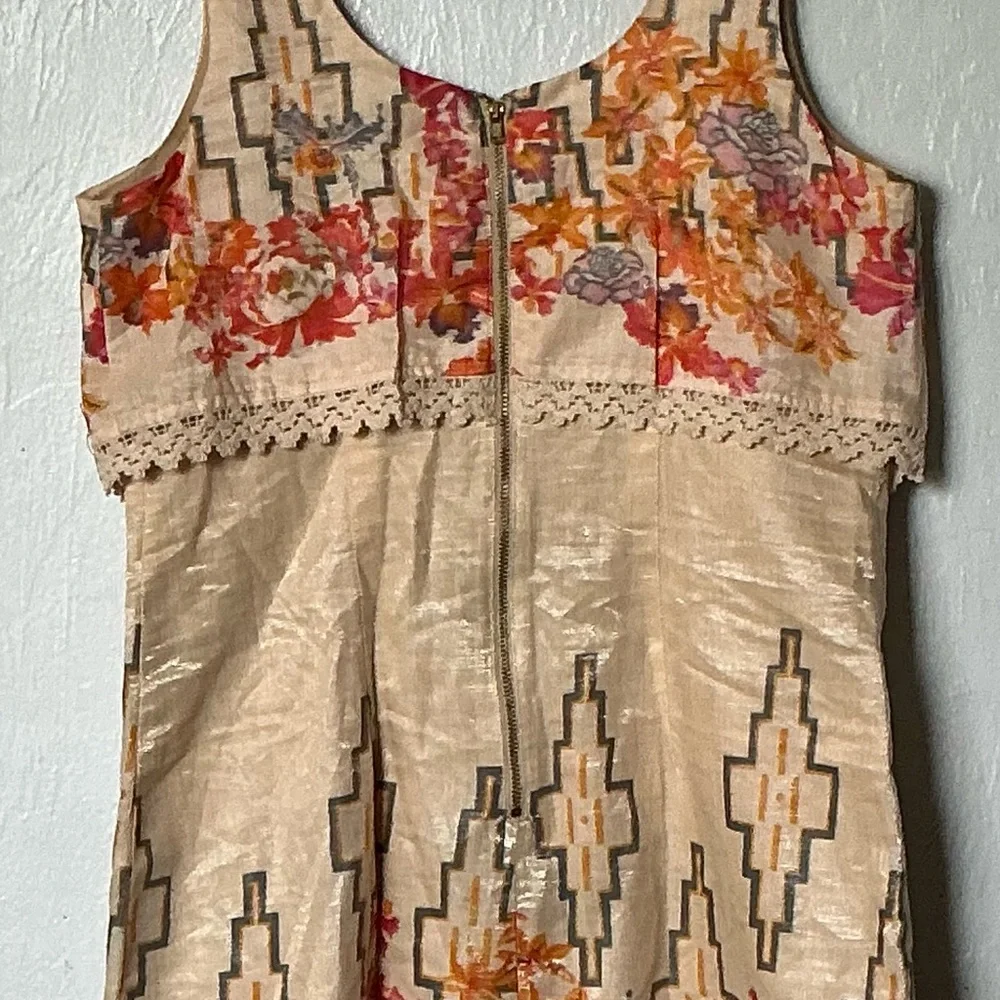 Free People The Big‎ Bang Gold Sheen Tea Combo Mini Dress - Picture 8 of 9